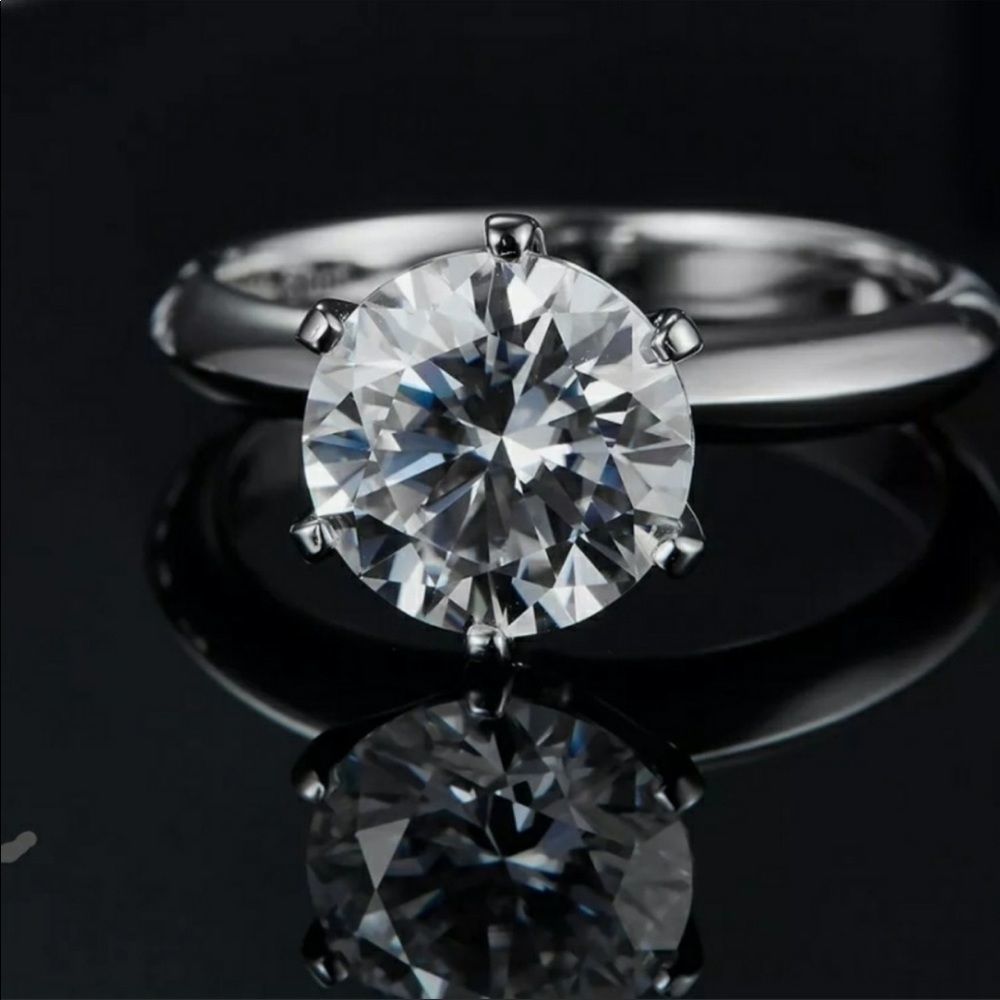 💍 Moissanite 3ct Solitaire Ring 14k WhiteGold AUTHENTIC!!